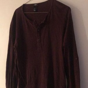 Sharp Maroon long sleeve H and M button up SZ M